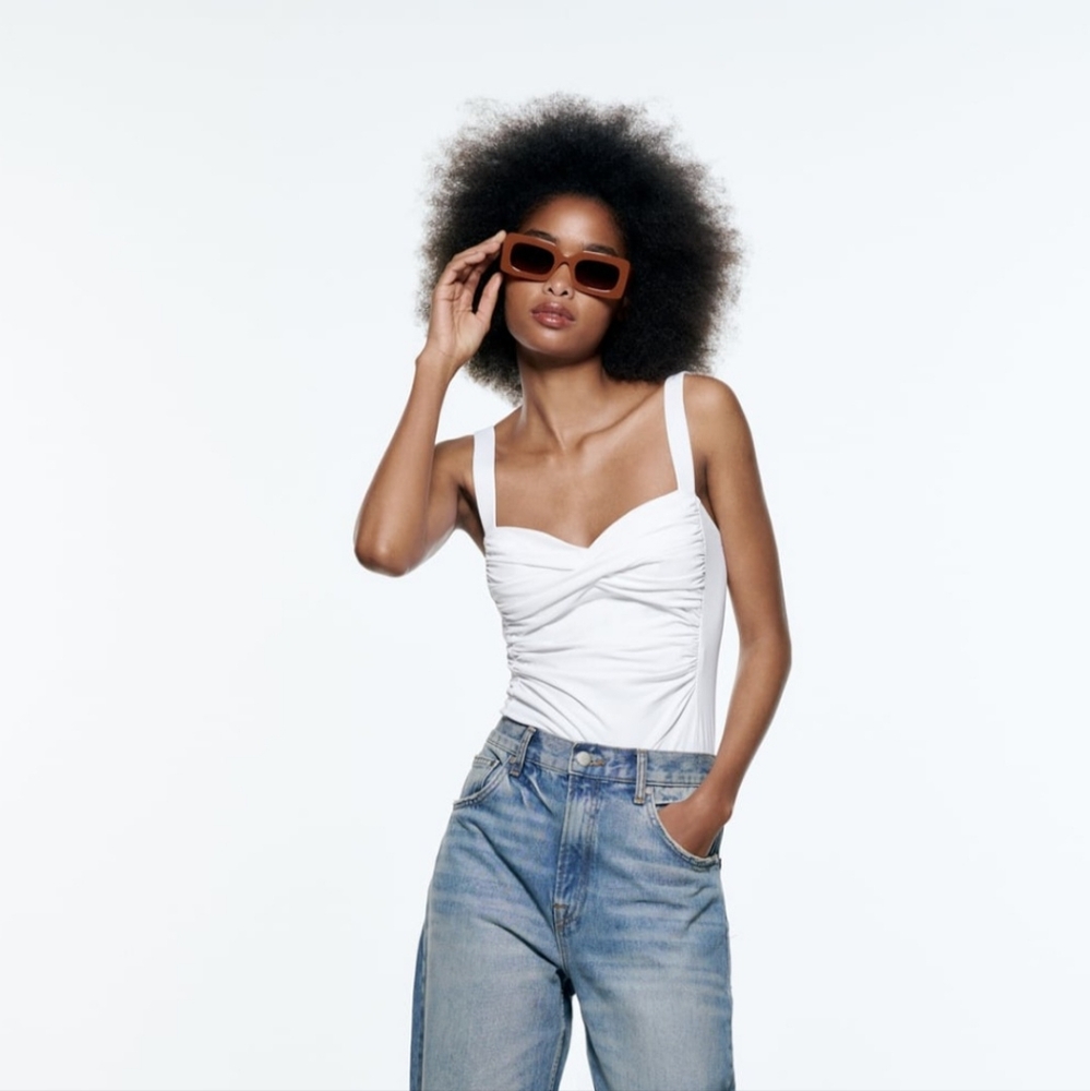 Zara Strappy Drapped Bodysuit